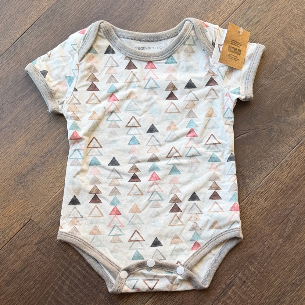 NWT Creative Co-Op Multicolor Geometric Kids Bodysuit